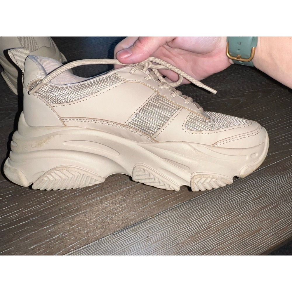 Steve Madden Women's Chunky Cream and Tan Trainers Size 7.5 - Picture 9 of 11